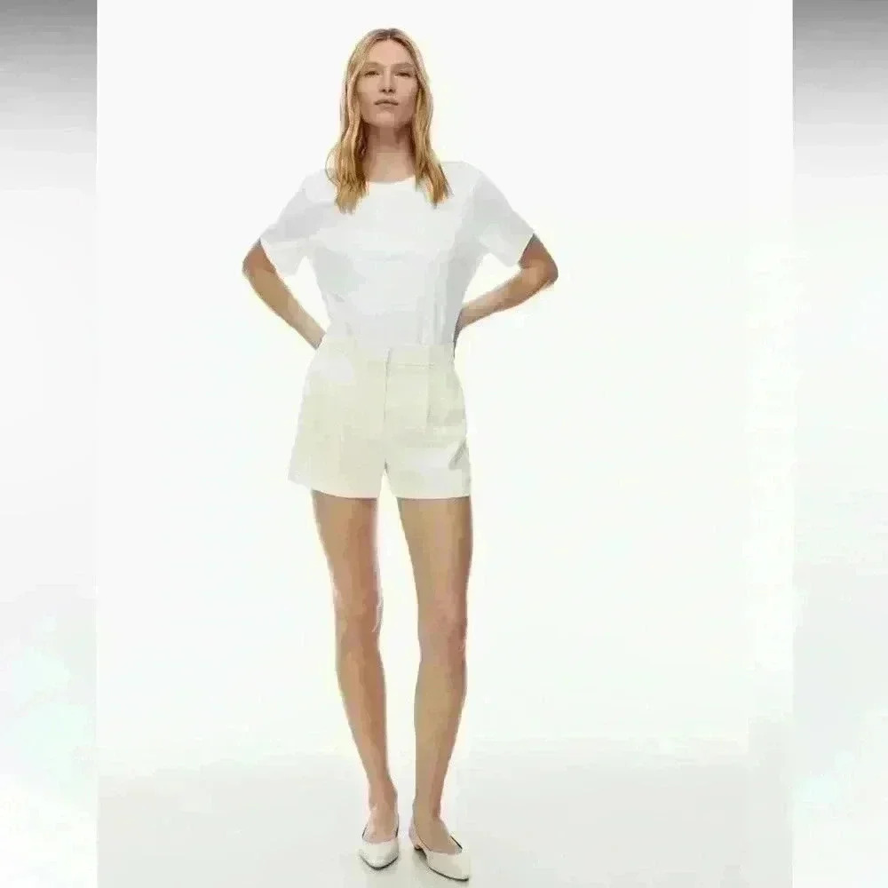 Wilfred Cream High-Rise Front-Pocket Shorts